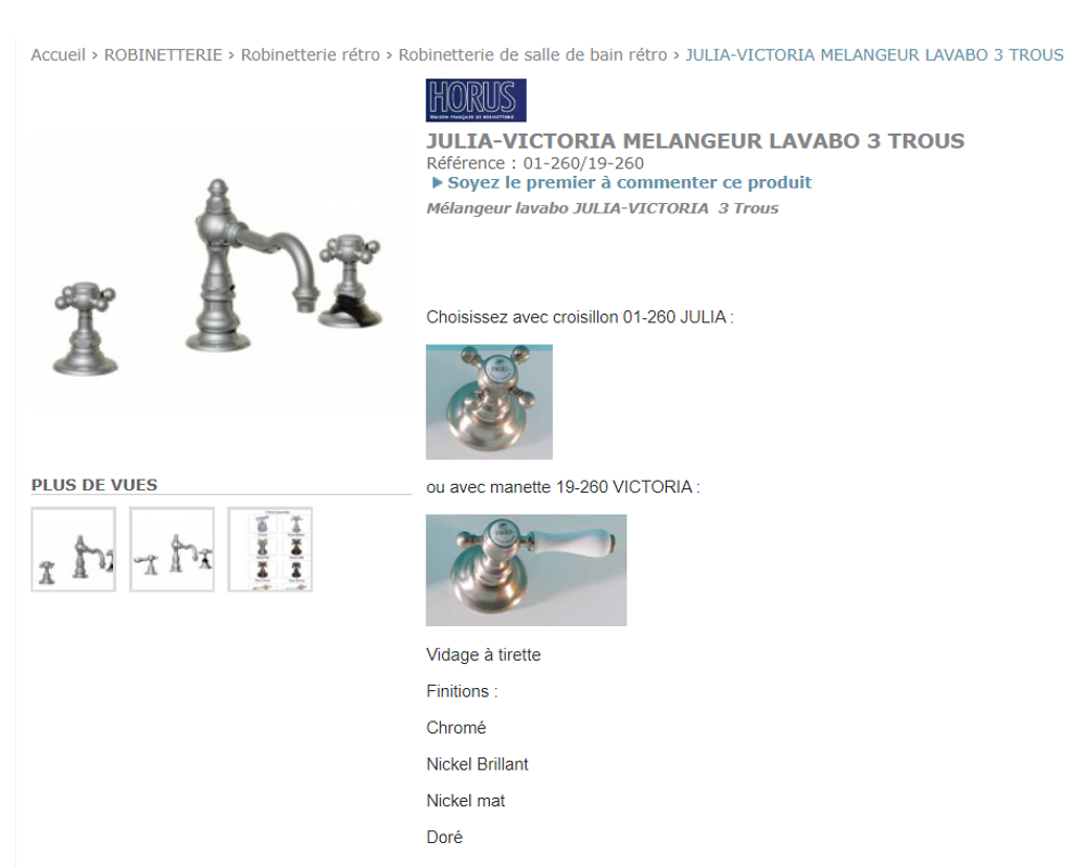 M&Eacute;LANGEUR LAVABO HORUS Bricolage