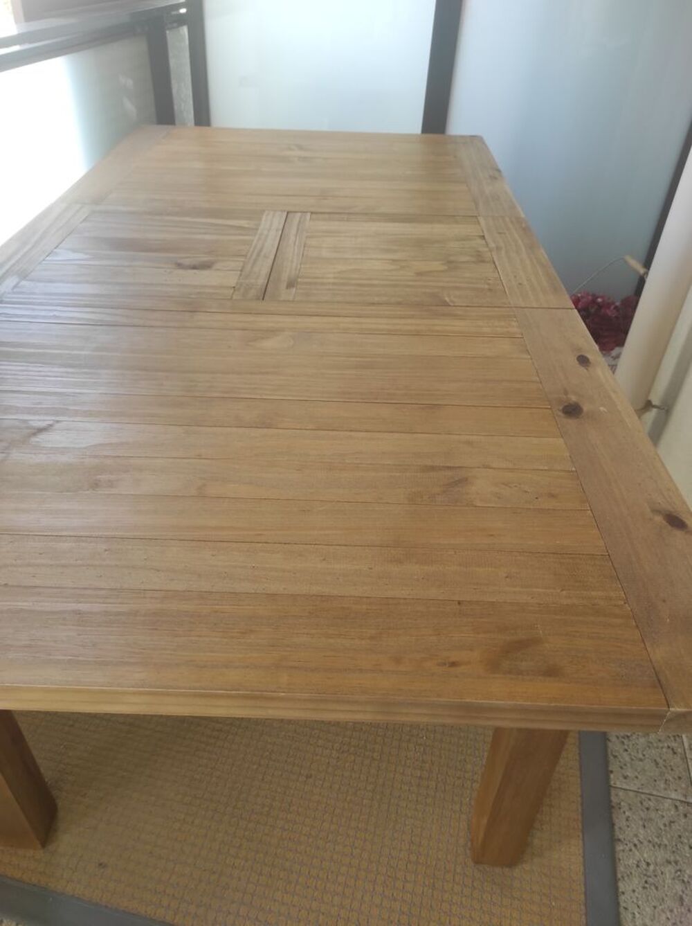 table en pin avec rallonge incorpor&eacute;e Meubles