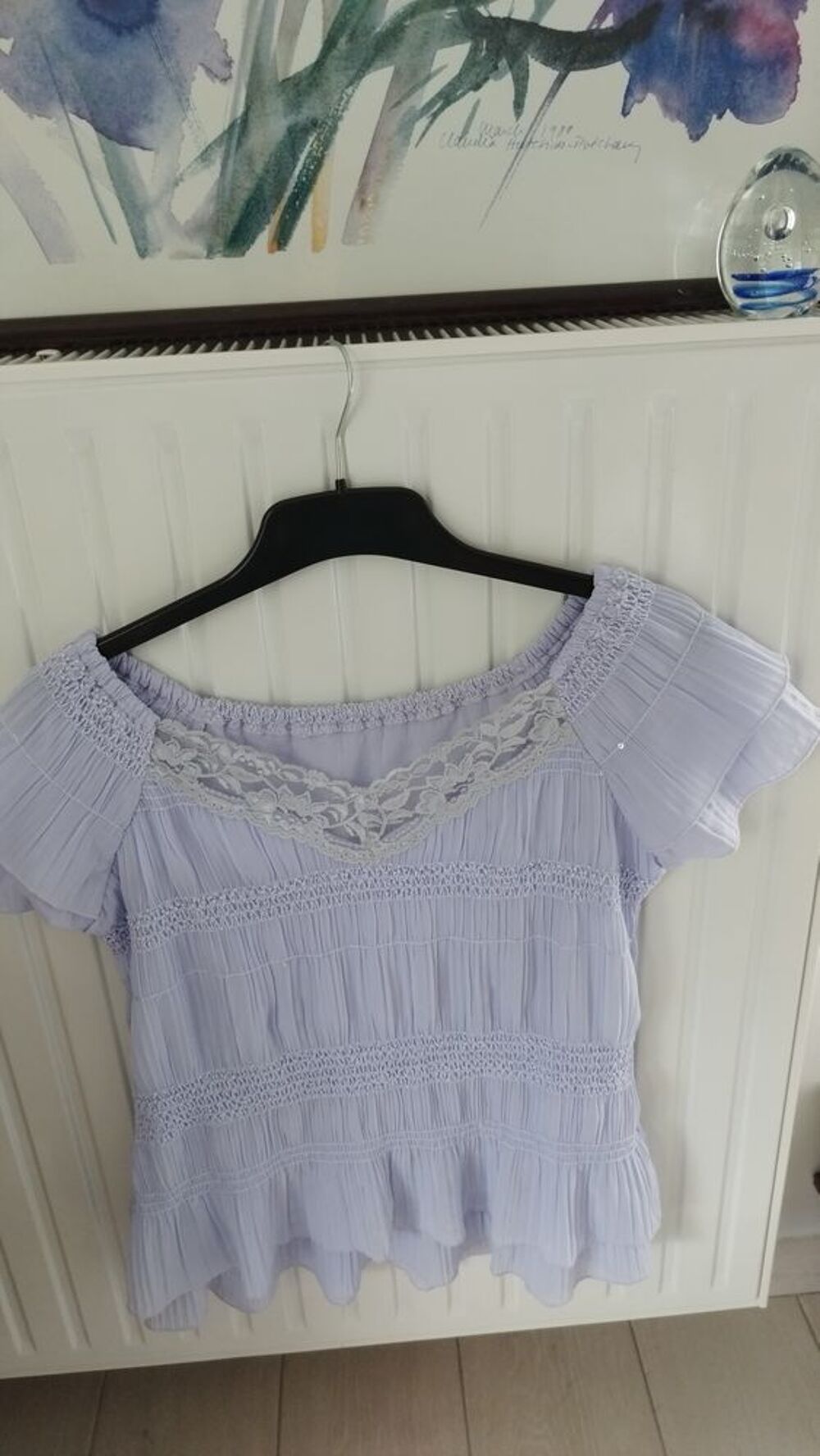 Blouse smocks couleur mauve Vêtements