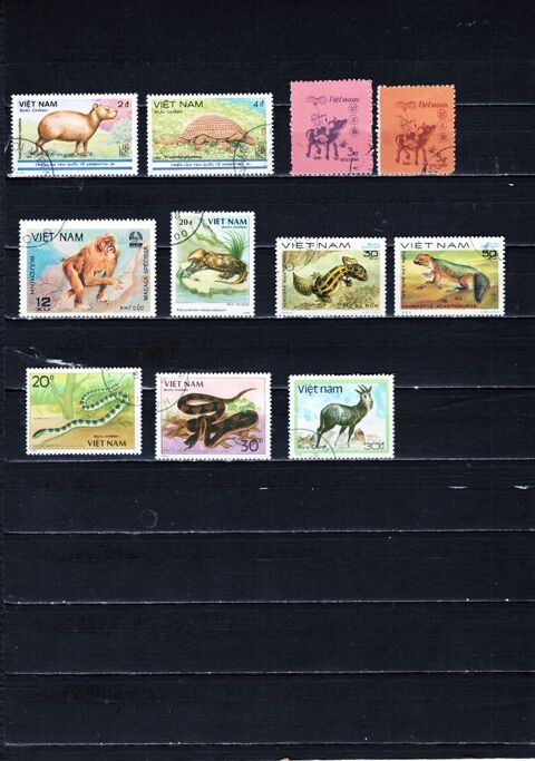   lot de 11 timbres du VIET NAM avec des ANIMAUX 