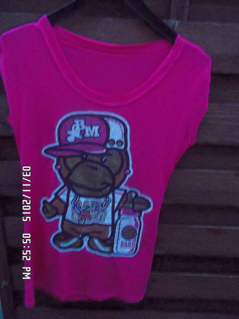 TEE SHIRT ROSE DESSIN SINGE*JUSTE 1E*KIKI60230 1 Chambly (60)