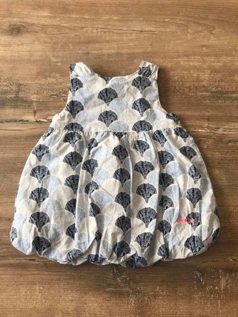 Robe enfant fille " Brioche " couleur blanc/ble Vêtements enfants