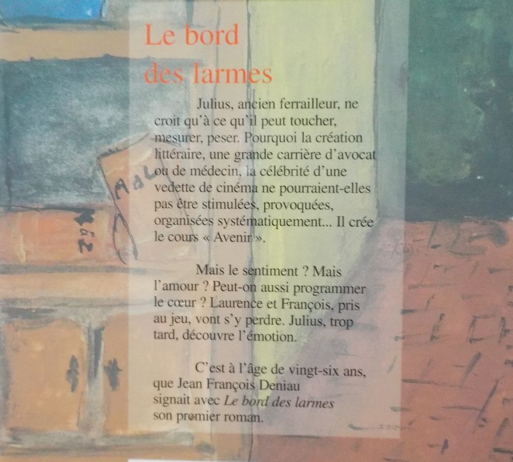 LE BORD DES LARMES de Jean-Fran&ccedil;ois DENIAU Ed. Arl&eacute;a Livres et BD