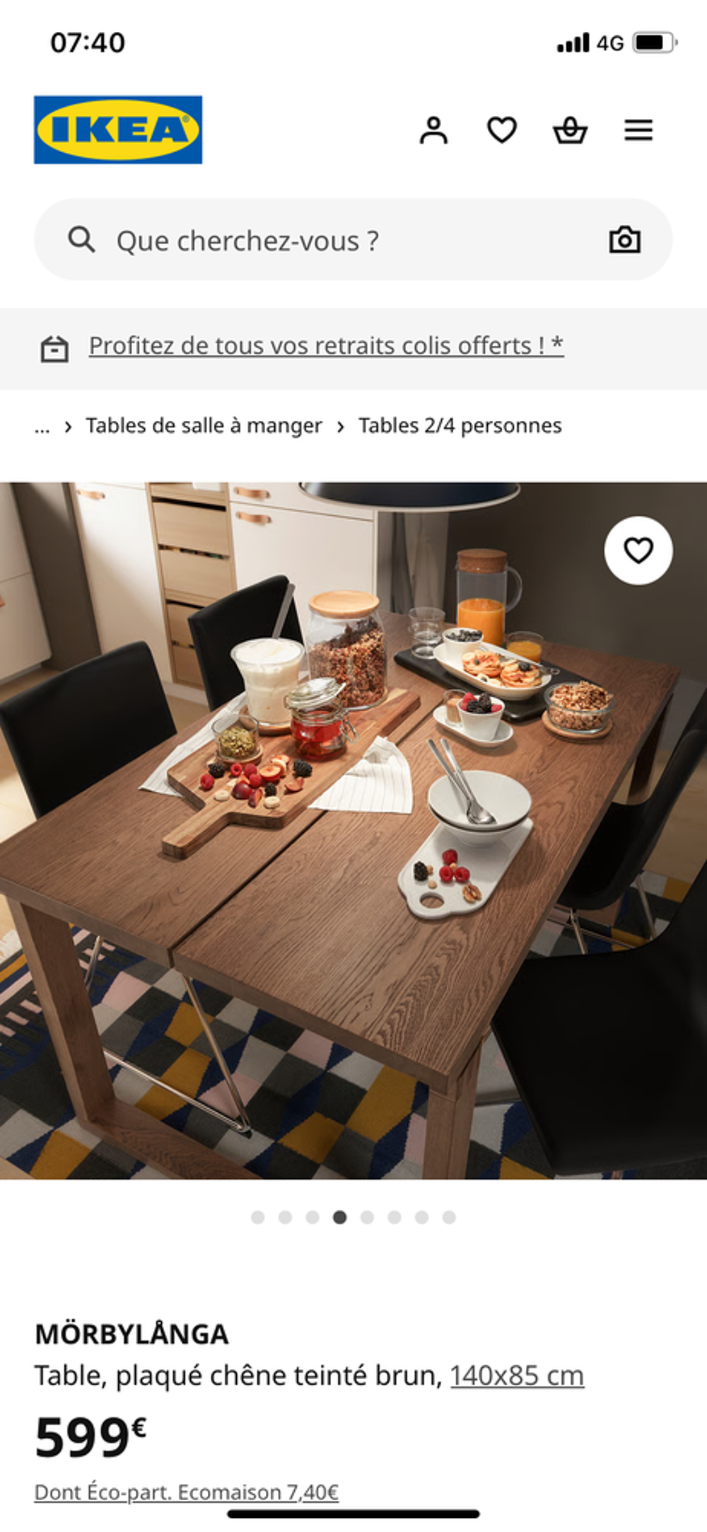 Table Moderne en Bois Brun excellent &eacute;tat Meubles