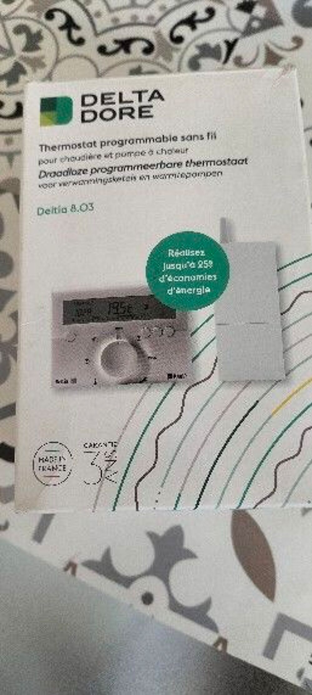 THERMOSTAT PROGRAMMABLE SANS FIL DELTA DORE 8.03+RECEPTEUR Bricolage