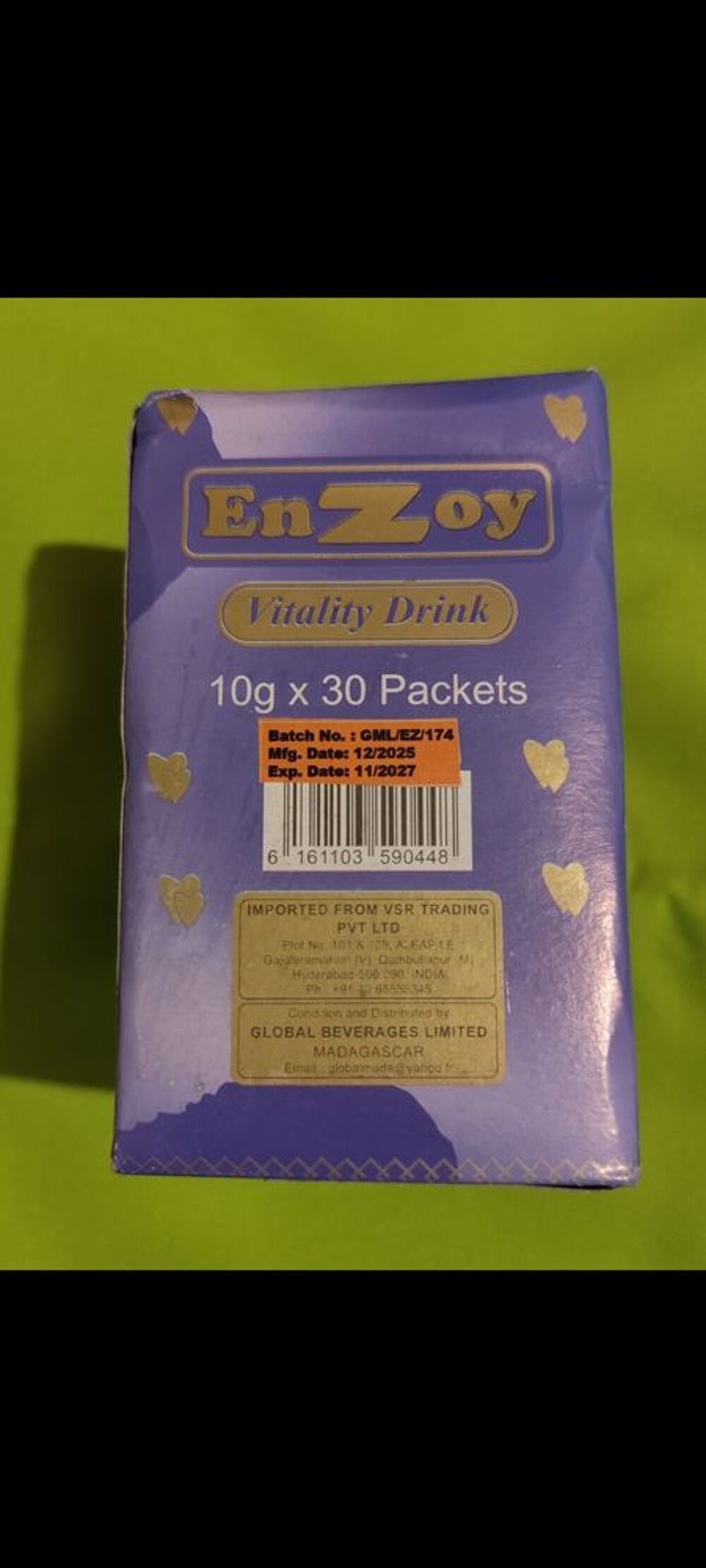 15 Enzoy vitality drink
Validit&eacute; 10/27 ou 11/27 Puériculture