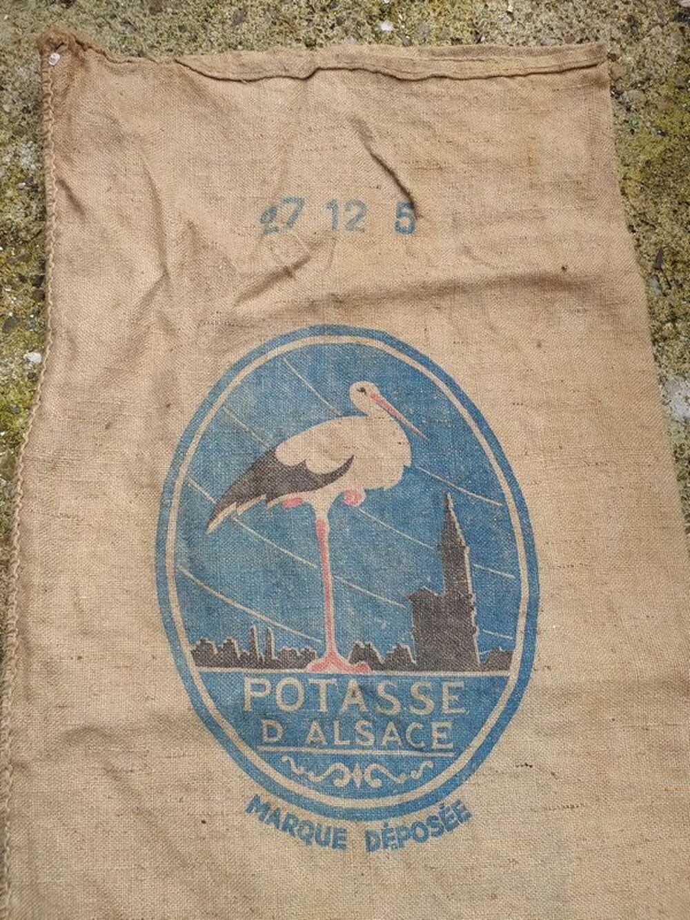 Anciens Sacs Toile de Jute Publicitaire La Potasse d'Alsace 