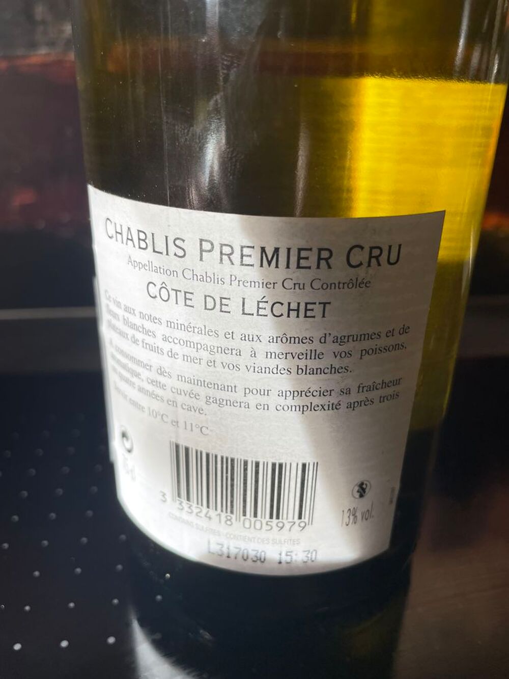 1 Bt Chablis 1er Cru 2013 Cote de Lechet Cuisine