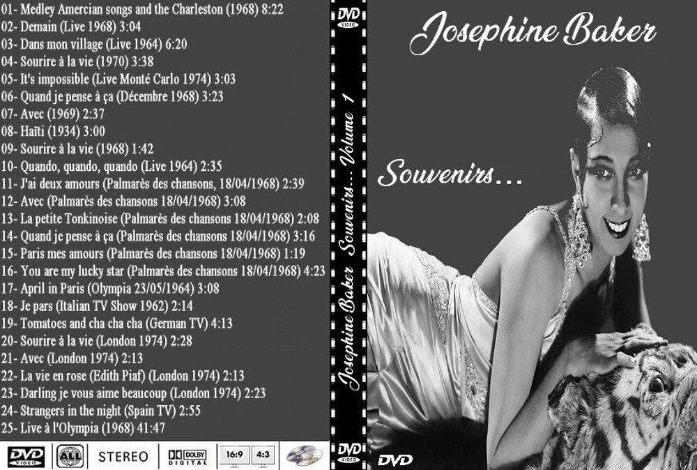 Josephine Baker DVD Souvenirs (Volume 1) DVD et blu-ray