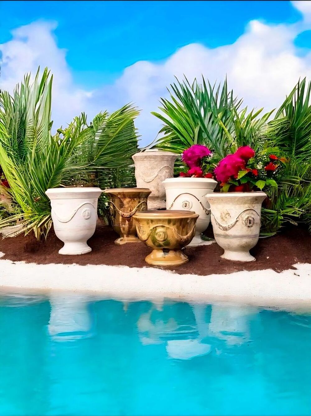 poteries vases vasques pots d'anduze jardinage jardin plantes arbres potasse fleur f Jardin