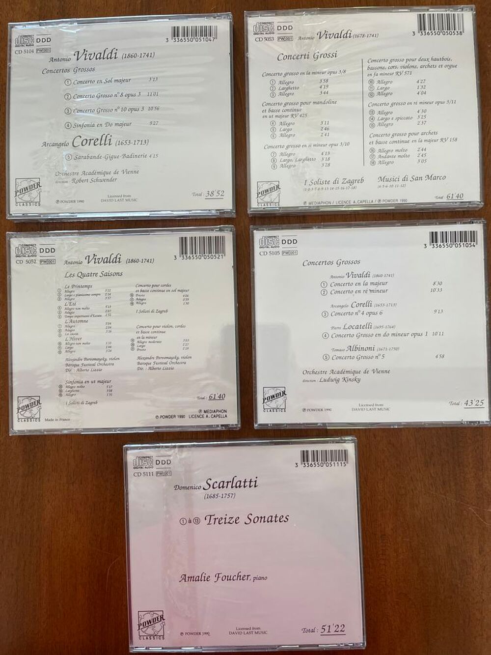 Coffret 5 CD des Ma&icirc;tres Italiens. CD et vinyles