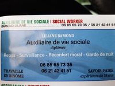   DAME 62 ANS - AUXILIAIRE DE VIE DIPLOME DANS LE VAR 