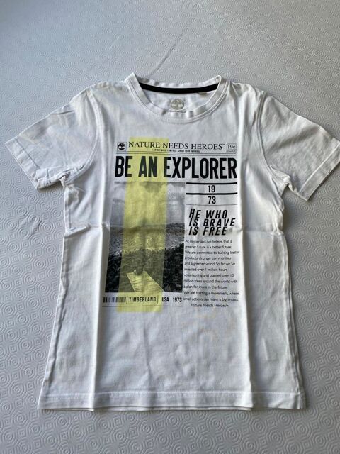 Tee-shirt Timberland nature blanc Taille 12 ans 10 Paris 20 (75)