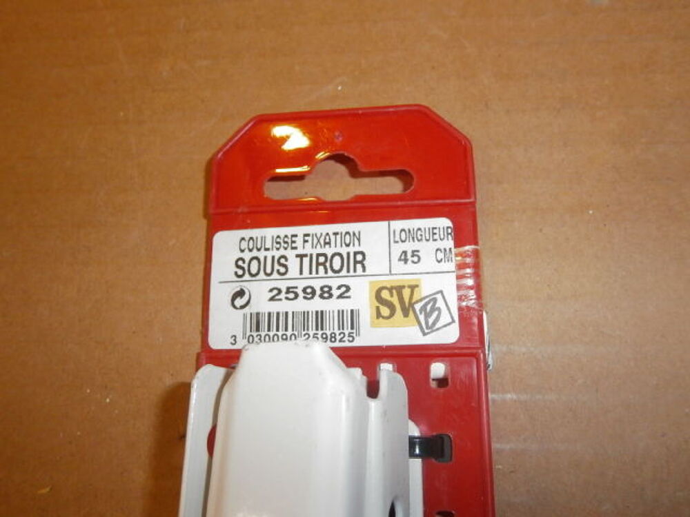 Coulisse de tiroir &agrave; fixation sous tiroir de 45cm Meubles