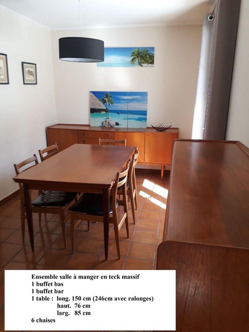 Ensemble salle a manger teck massif Meubles