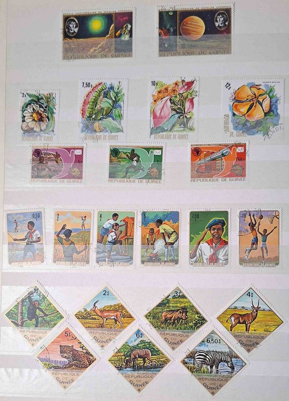 S&eacute;rie de timbres de collection de Guin&eacute;e 