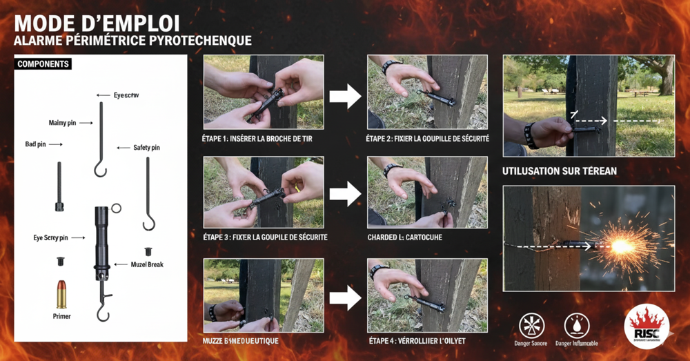4 alarmes p&eacute;rim&eacute;trique CAMP SAFE - S&eacute;curit&eacute; bivouac, camping Sports