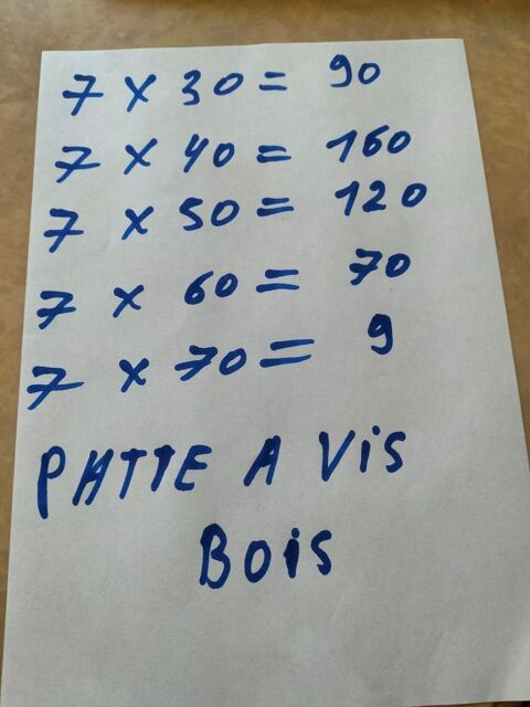 patte a vis bois  ( lots) 25 Beauvoir (50)