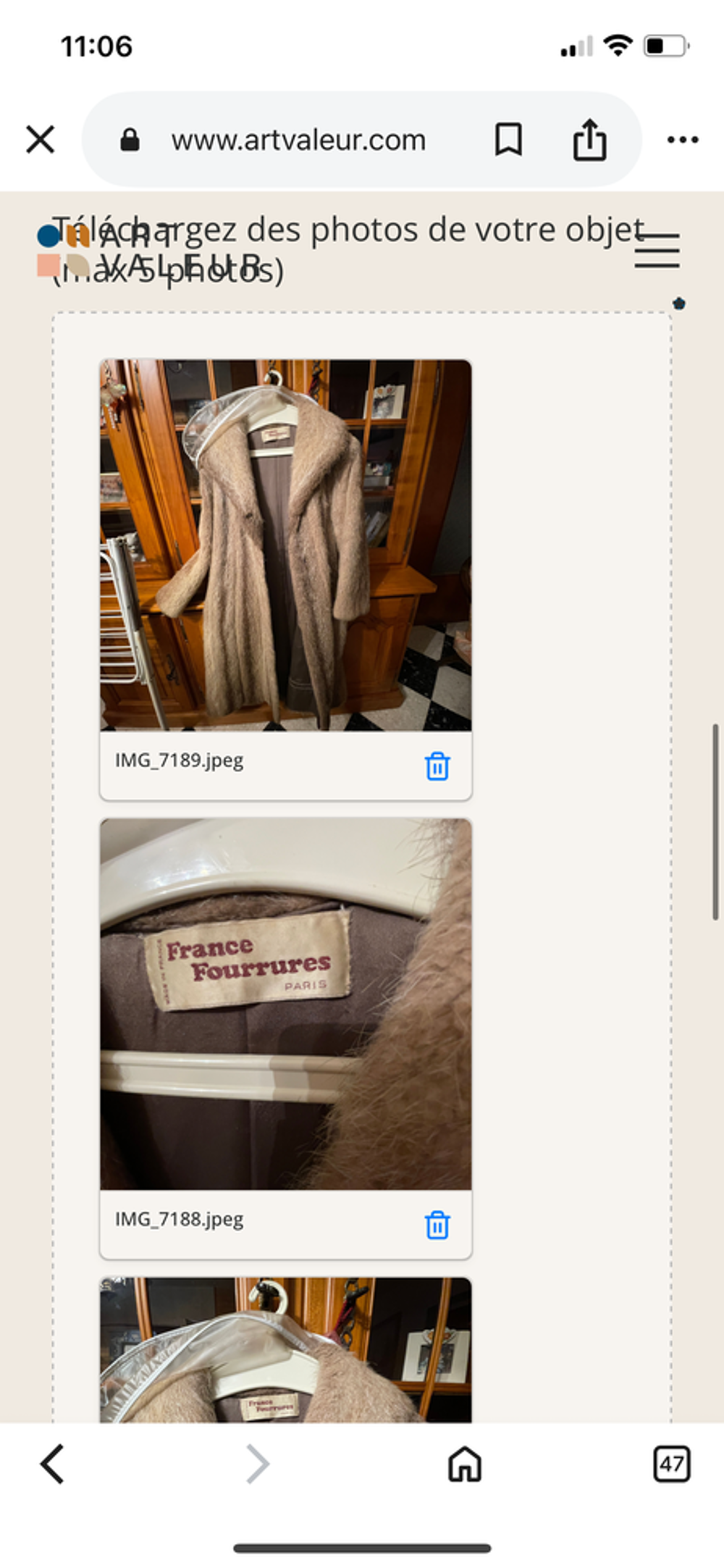 Manteau en vison beige Vêtements