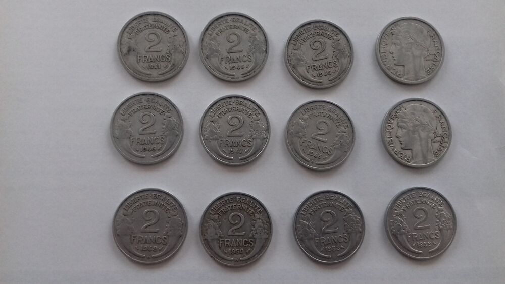 2 FRANCS ALUMINIUM 1941 &agrave; 1959 