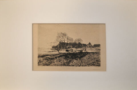Lithographie Th.Chauvel  Le matin environs de tervueren  200 Orléans (45)