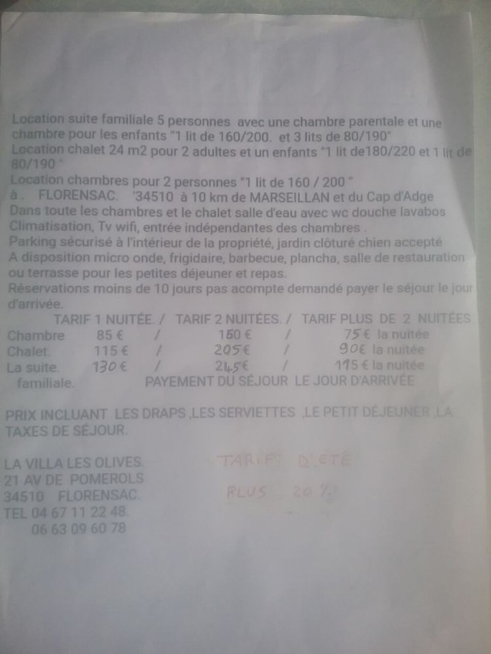   chambres d'hôtes et un chalet Languedoc-Roussillon, Florensac (34510)