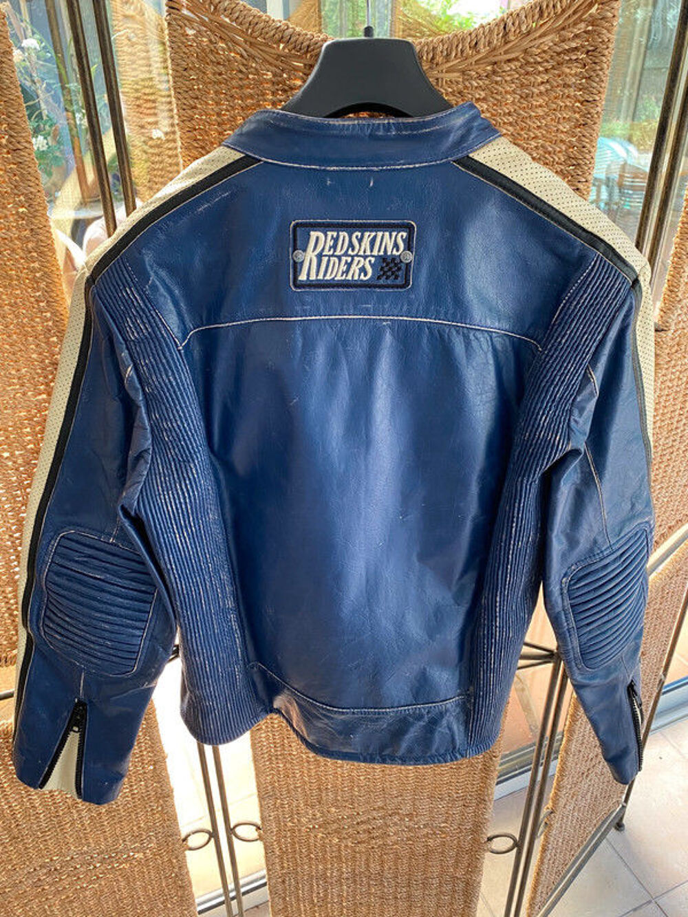 Blouson cuir bleu et blanc redskins riders Vintage Vêtements