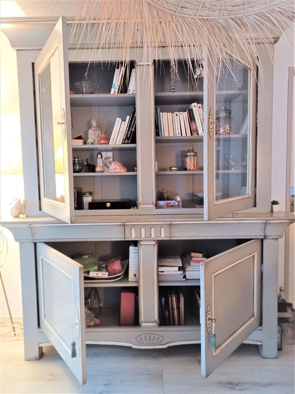 Buffet vaisselier bois gris Meubles