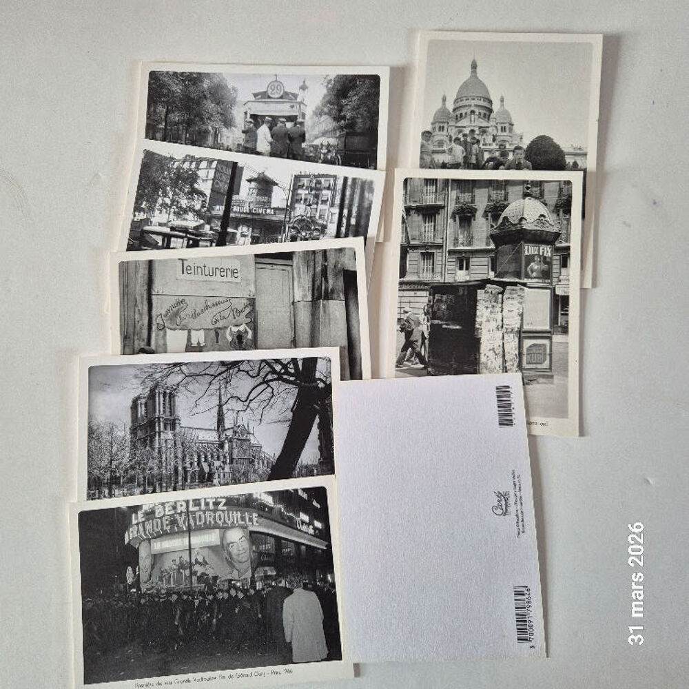 Lot de 8 cartes postales sur la vie parisienne, reproduction Décoration