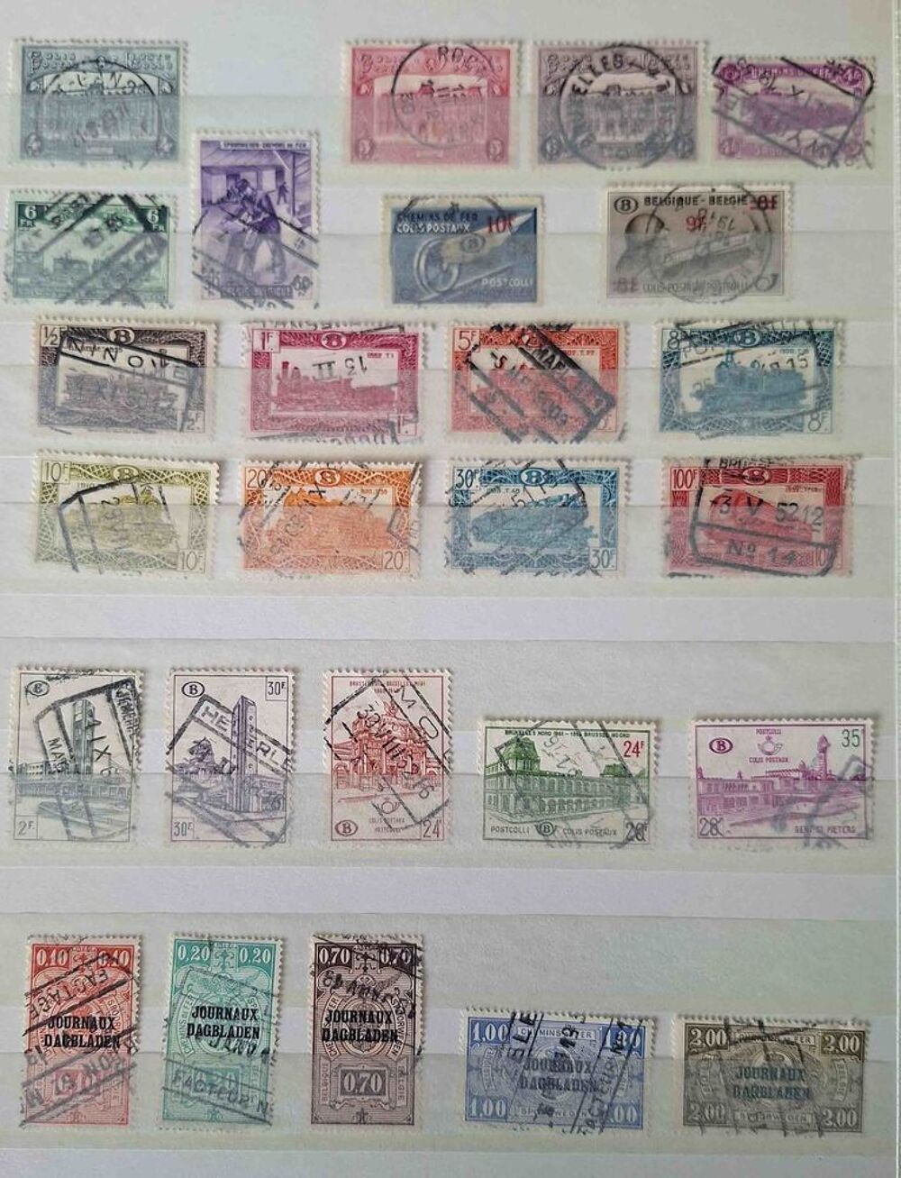 S&eacute;rie de timbres de collection de Belgique A 