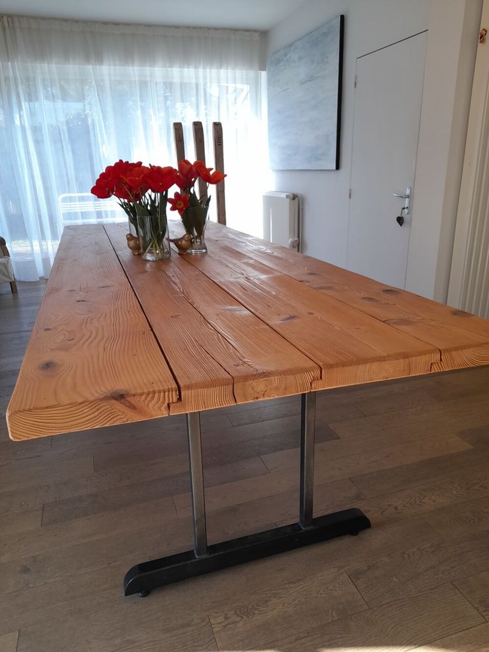 Grande table bois m&eacute;tal 3 m X 1m Meubles