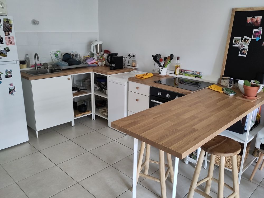cuisine ikea Enhet + &eacute;lectrom&eacute;nager blanc et ch&ecirc;ne Cuisine