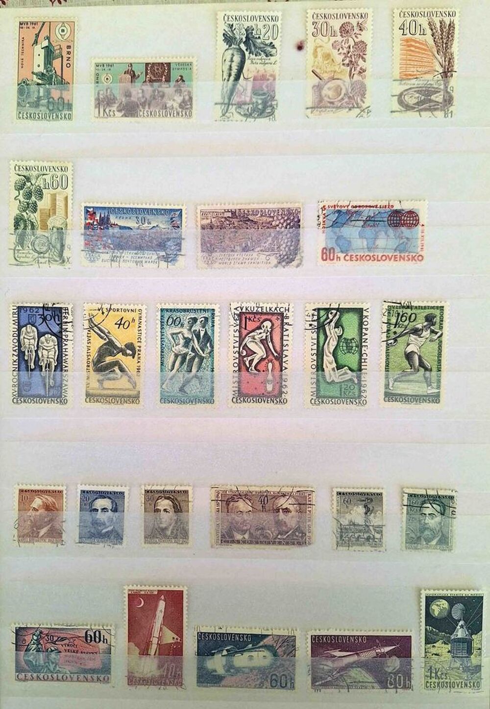 S&eacute;rie de timbres de collection de Tch&eacute;coslovaquie 