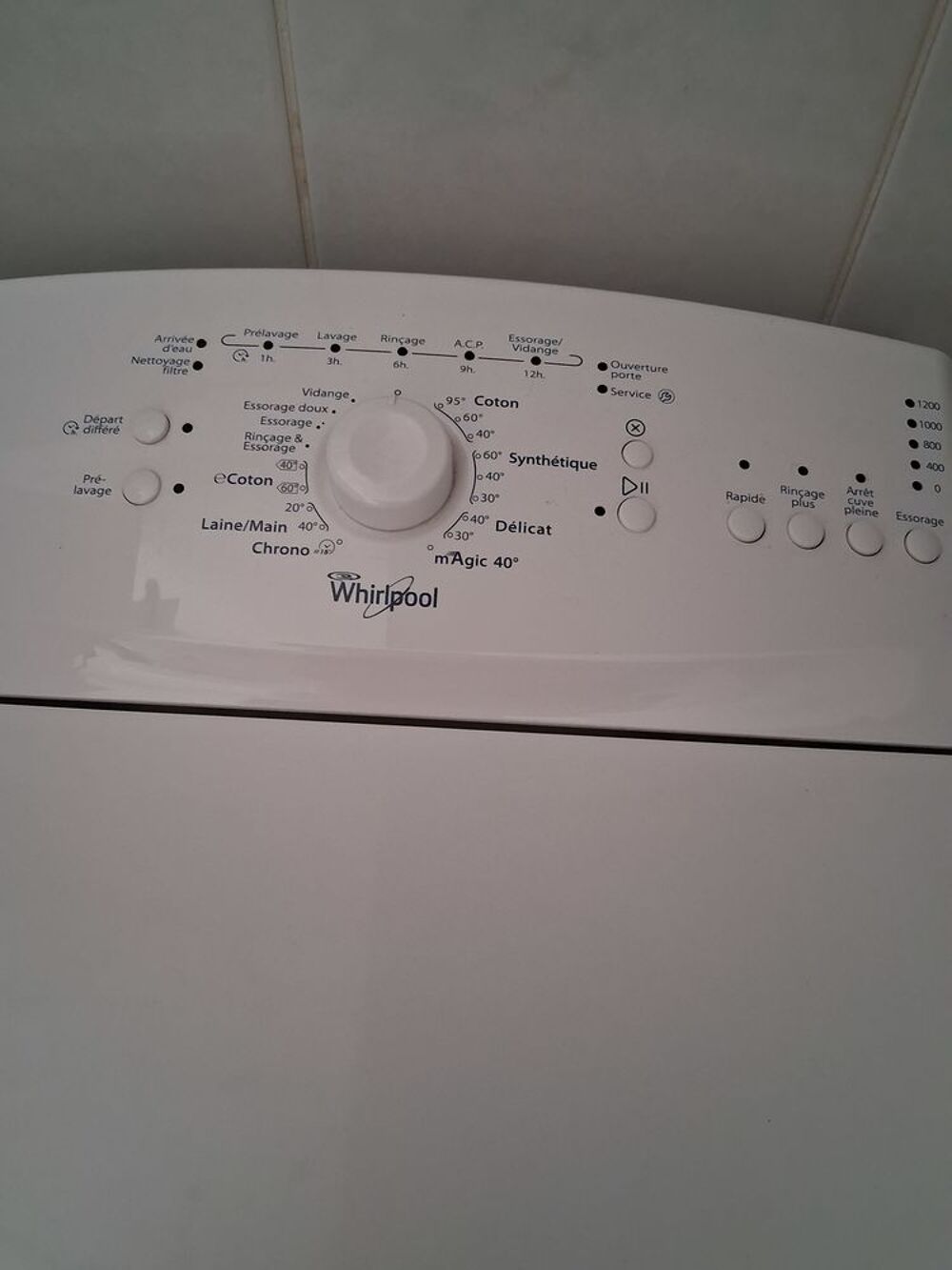 Lave-linge top blanc Electroménager