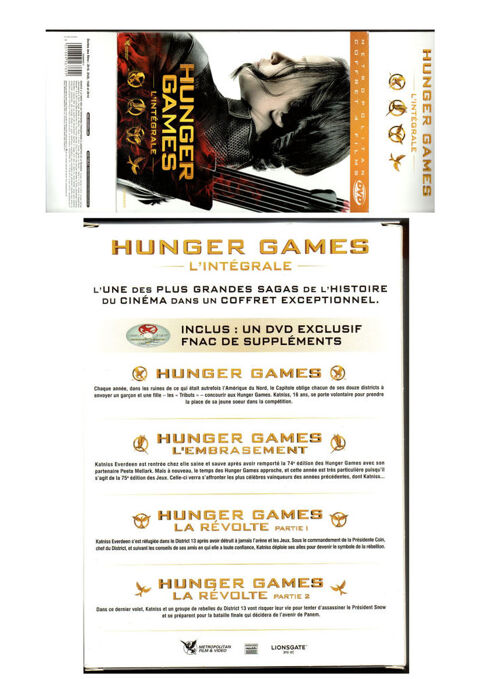 Coffret Hunger Games l'intgrale 4 DVD + DVD exclusif Fnac 25 Cabestany (66)