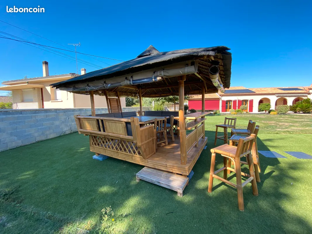 Paillote Bambou LAGUNA BAR Jardin