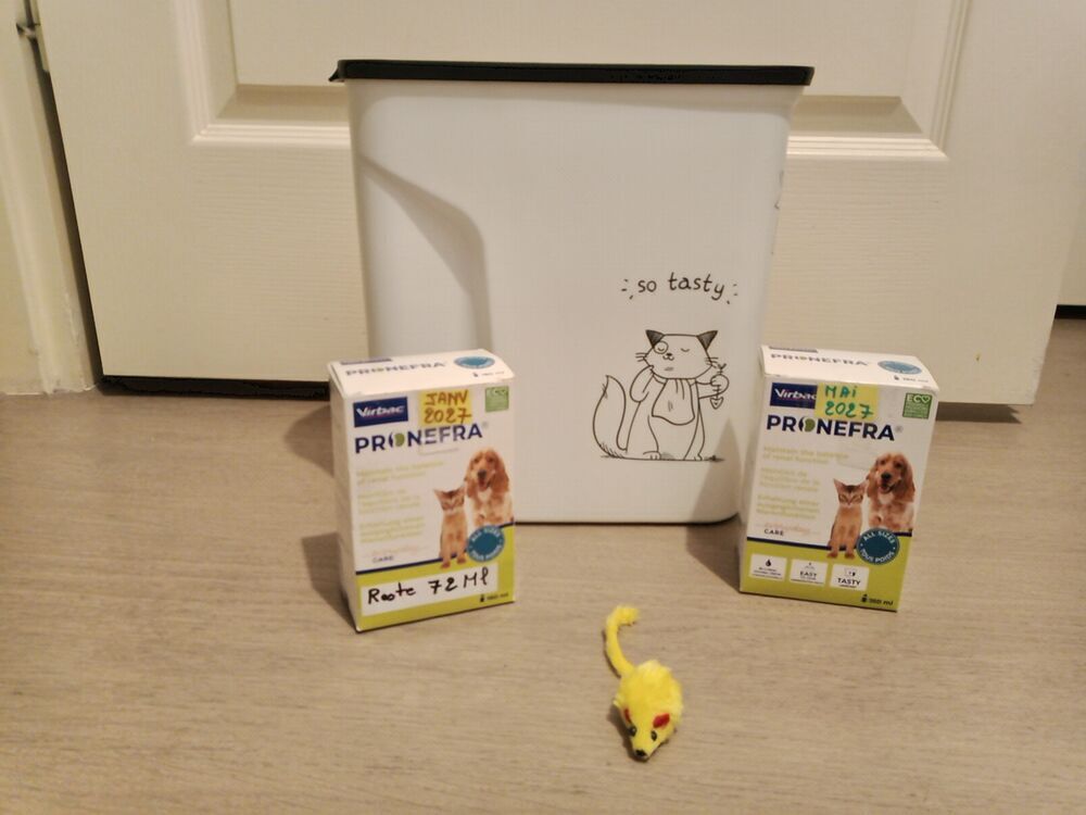   ACCESSOIRES CHAT: PRONEFRA, BOITE POUR CROQUETTES,1 SOURIS 
