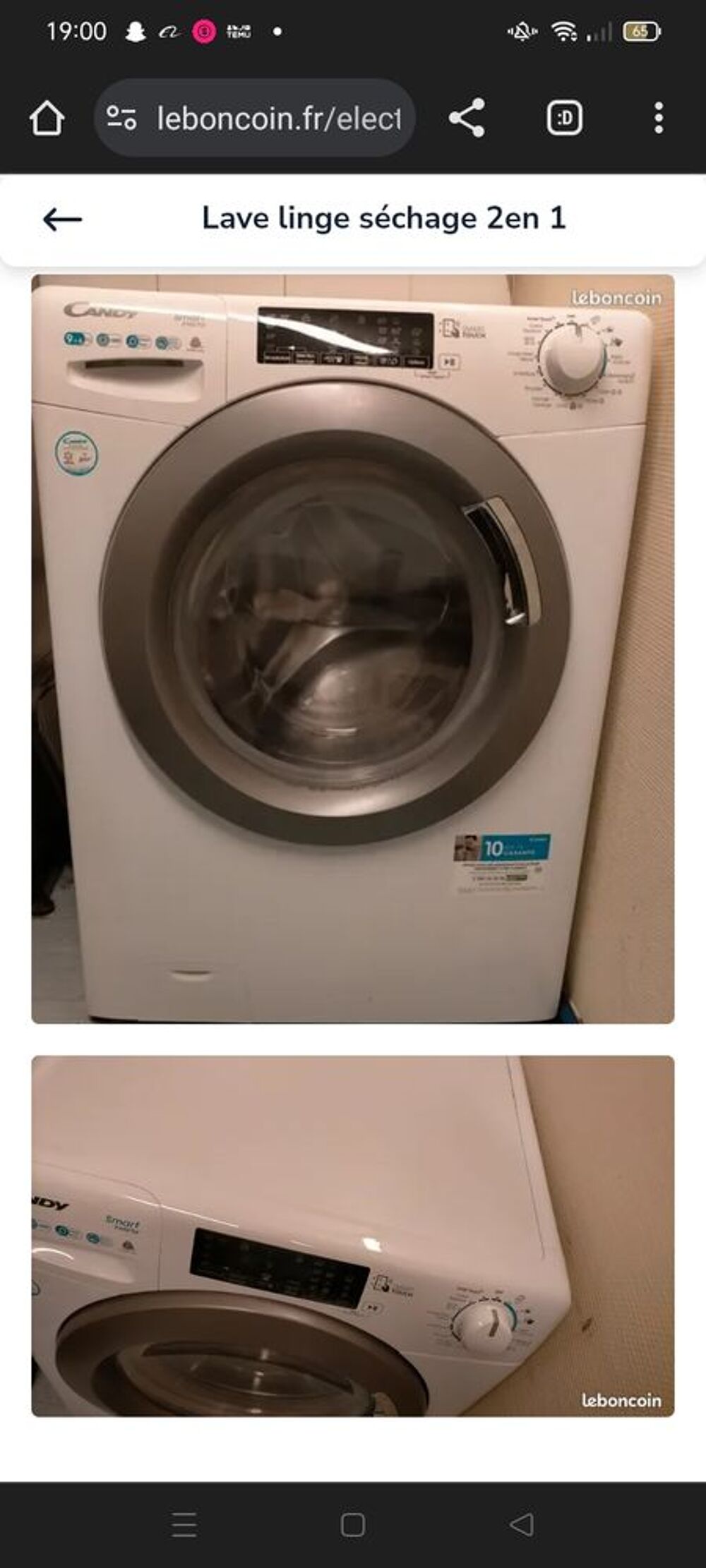 Lave linge et s&egrave;che Electroménager