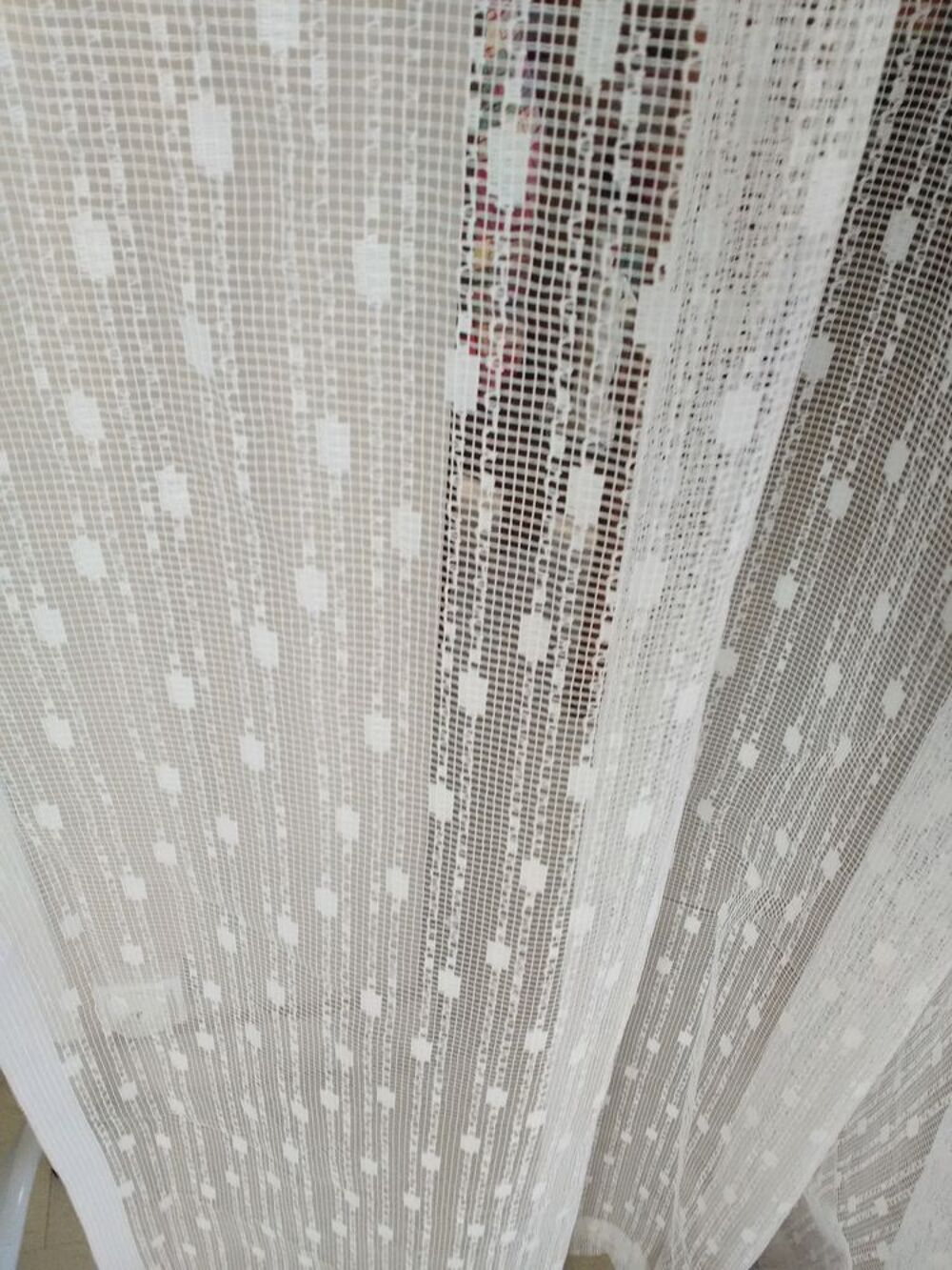 RIDEAU RUFLETTE 200H*110l blanc 20€ Décoration