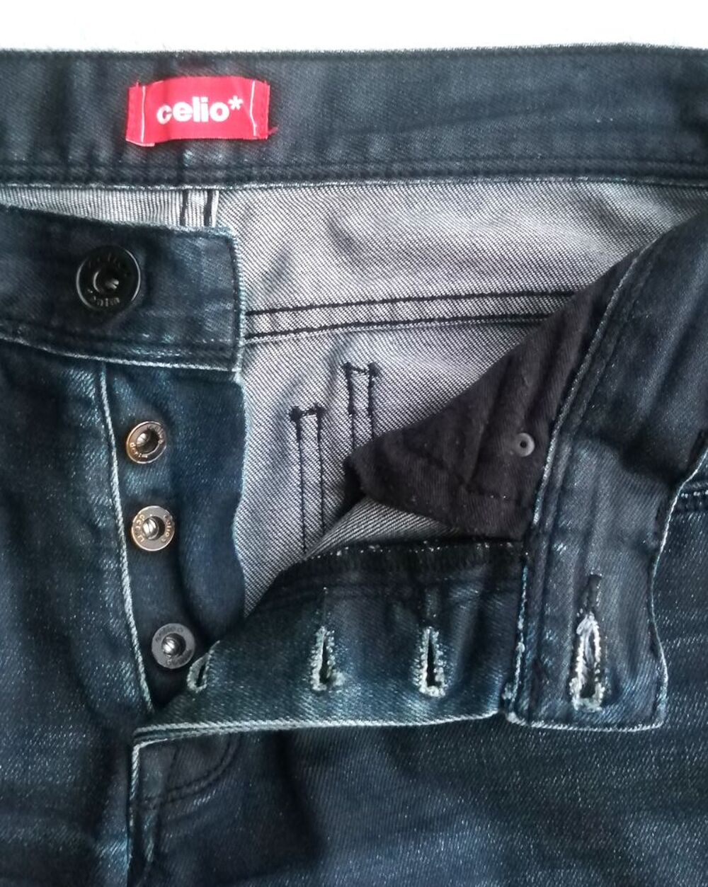 Jean's enduit noir C&eacute;lio, taille M Vêtements