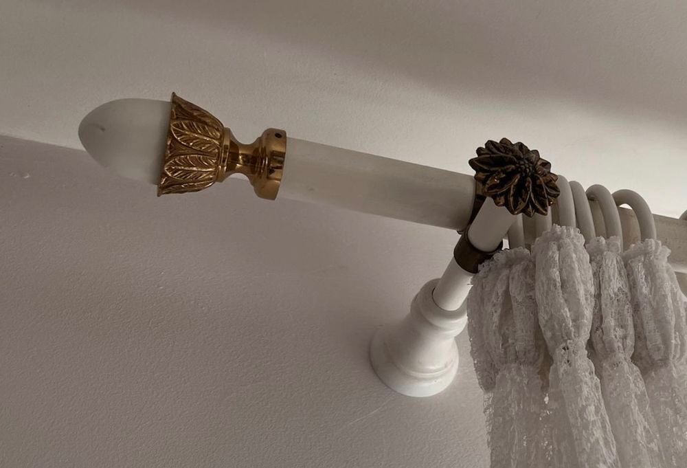6 Rideaux tringle bouts laiton Décoration