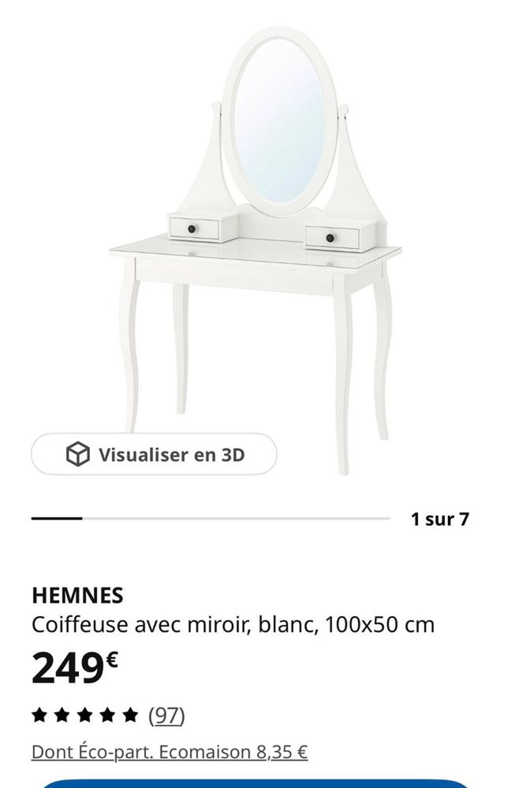 Jolie coiffeuse blanche Meubles