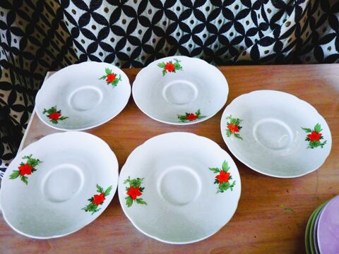 Lot 5 soucoupes cuisine café thé vaisselle porcelaine vintag 3 Brienne-le-Château (10)