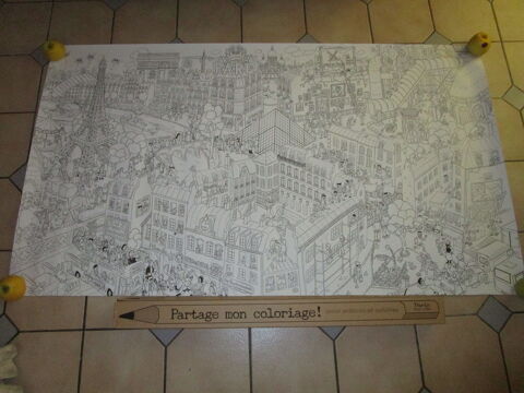 GRAND COLORIAGE MONUMENT DE PARIS90CM X 158CM 12 Villepinte (93)