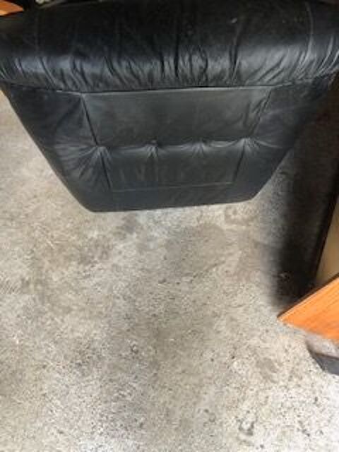 FAUTEUIL CLUB Noir Tout en cuir vritable 85 Artix (64)