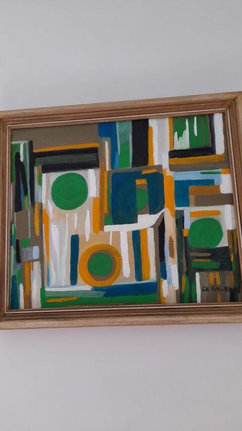 Tableau abstrait huile avec cadre 35 Ventabren (13)