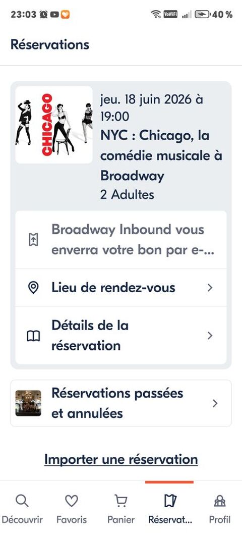 2 Réservation : BILLETS NYC CHICAGO SPECTACLE 120 Vétraz-Monthoux (74)