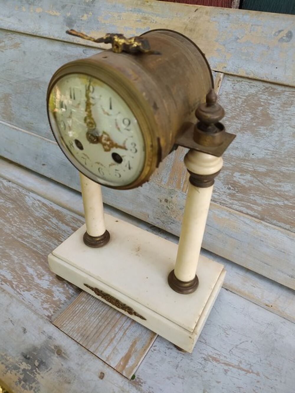 Pendule Portique Style Louis XVI Marbre Bronze (Pour Pi&egrave;ce)
