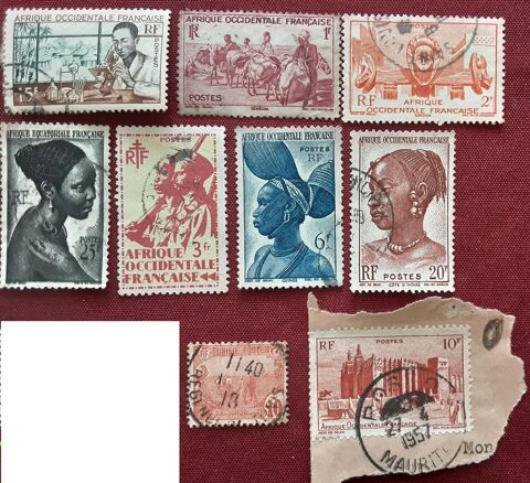 18 TIMBRES � collection : AFRIQUE OCCIDENTALE Fran�aise 1957 5 Pontoise (95)