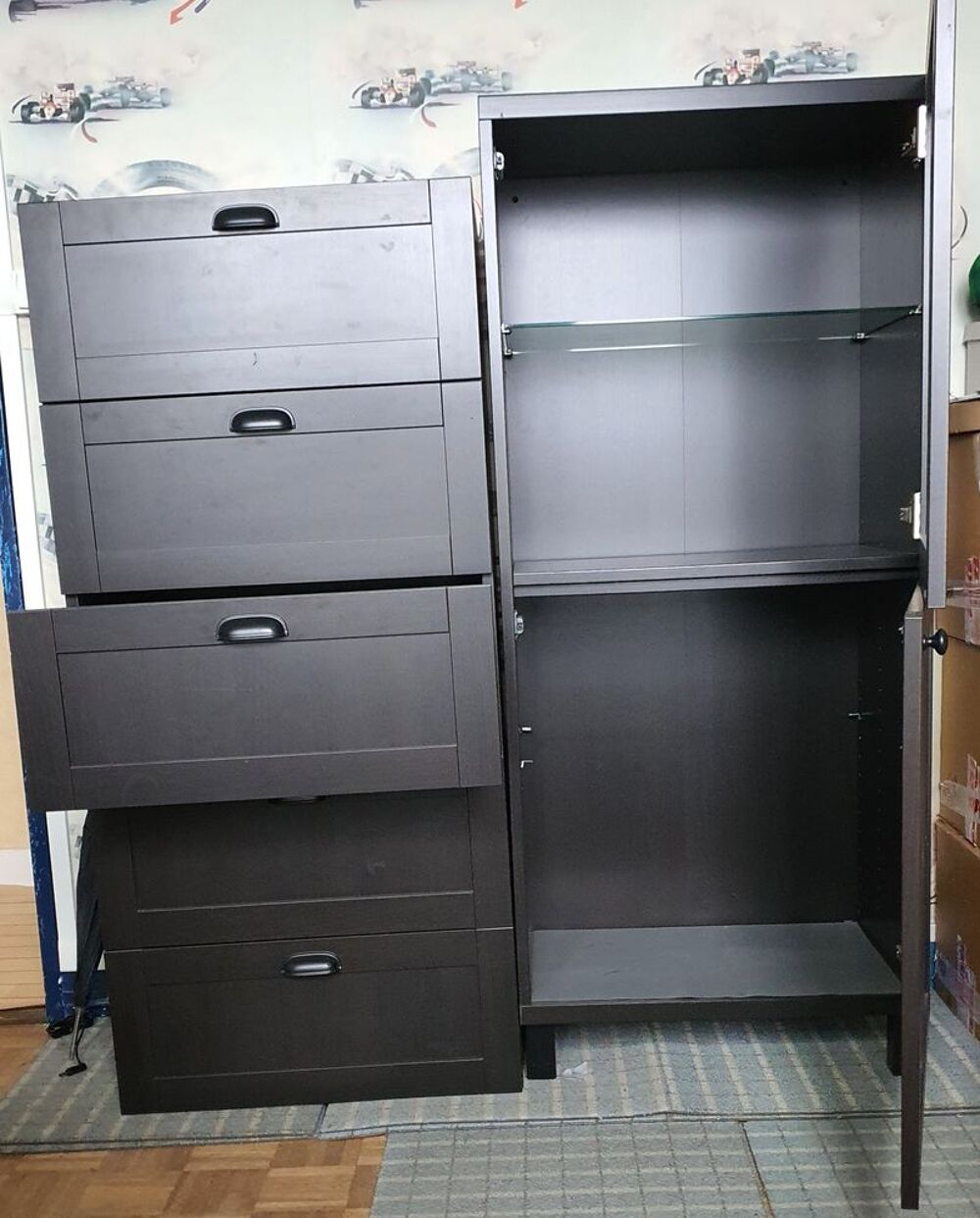 Meuble Ikea brun noir Meubles